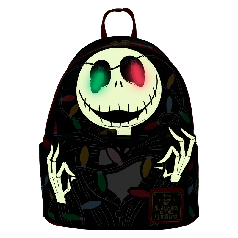 Loungefly The Nightmare Before Christmas Jack Skellington String Lights Light-Up Glow Mini Backpack - Image 3