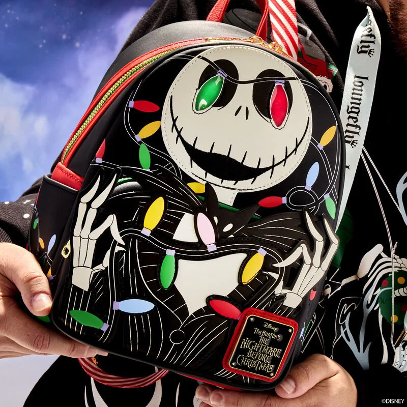 Loungefly The Nightmare Before Christmas Jack Skellington String Lights Light-Up Glow Mini Backpack - Image 8