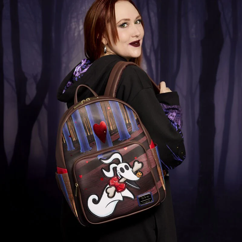 Loungefly The Nightmare Before Christmas Zero Holiday Doors Full-Size Backpack - Image 7
