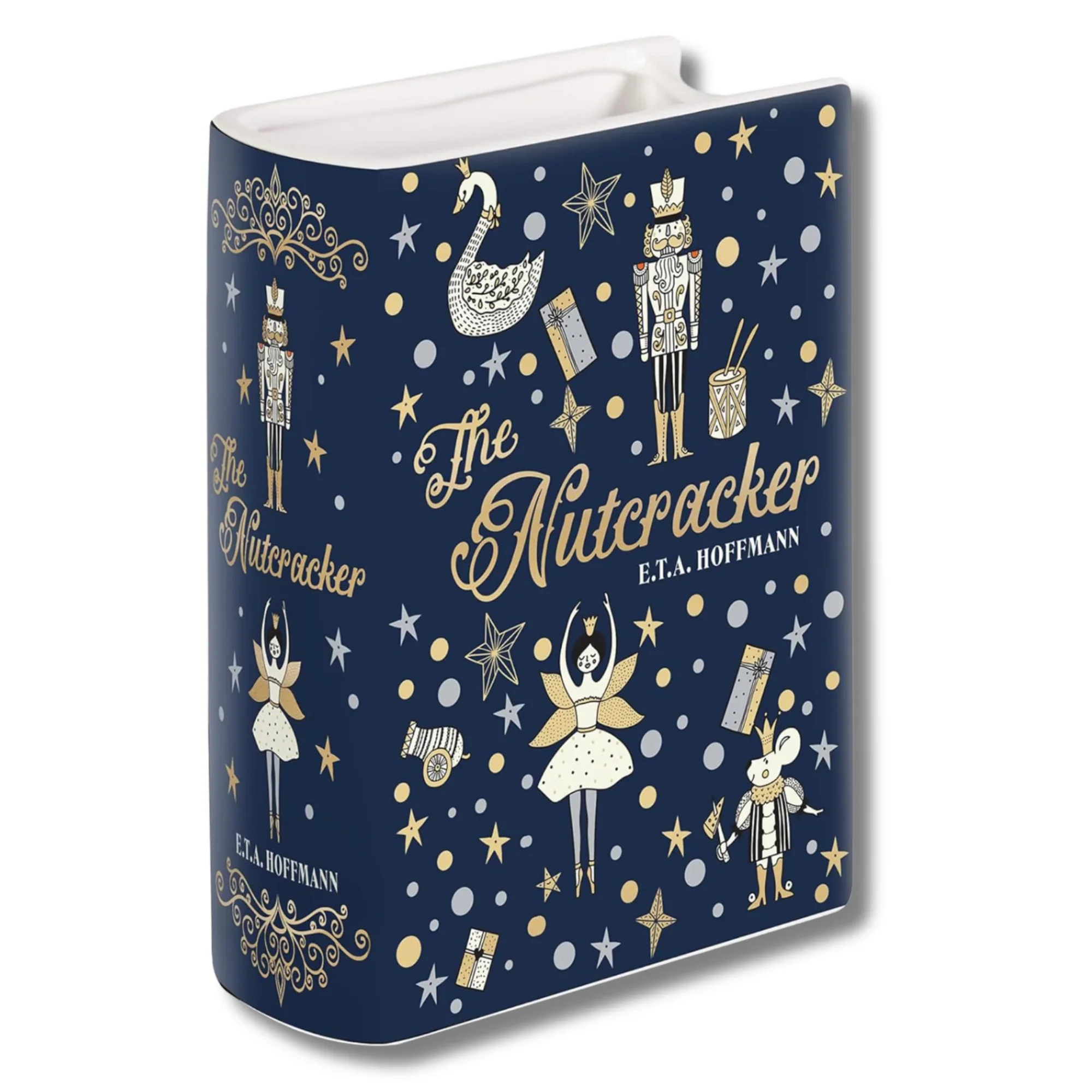 The Nutcracker Small Ceramic Book Vase – Festive Décor