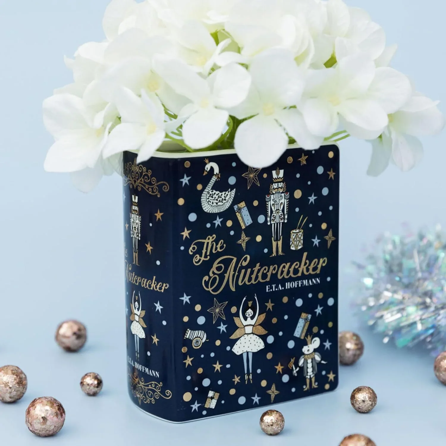 The Nutcracker Small Ceramic Book Vase – Festive Décor - Image 3