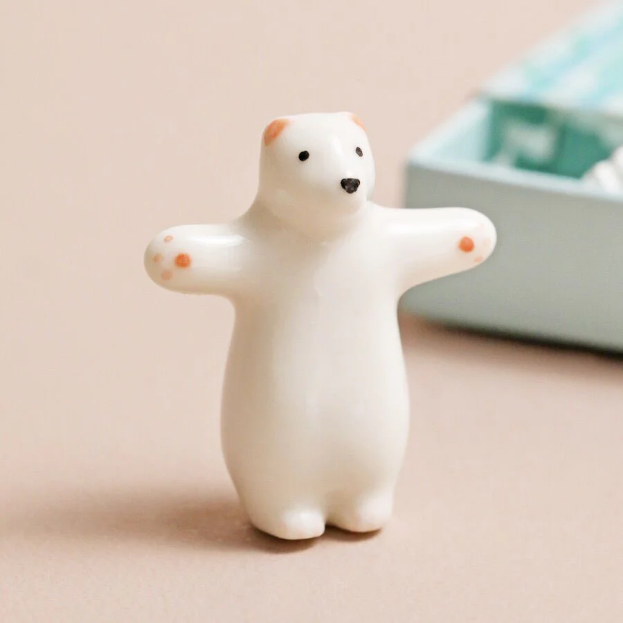 Lisa Angel Tiny Matchbox Ceramic Bear Token - Image 2