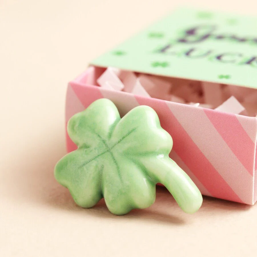 Lisa Angel Tiny Matchbox Ceramic Clover Token - Image 2
