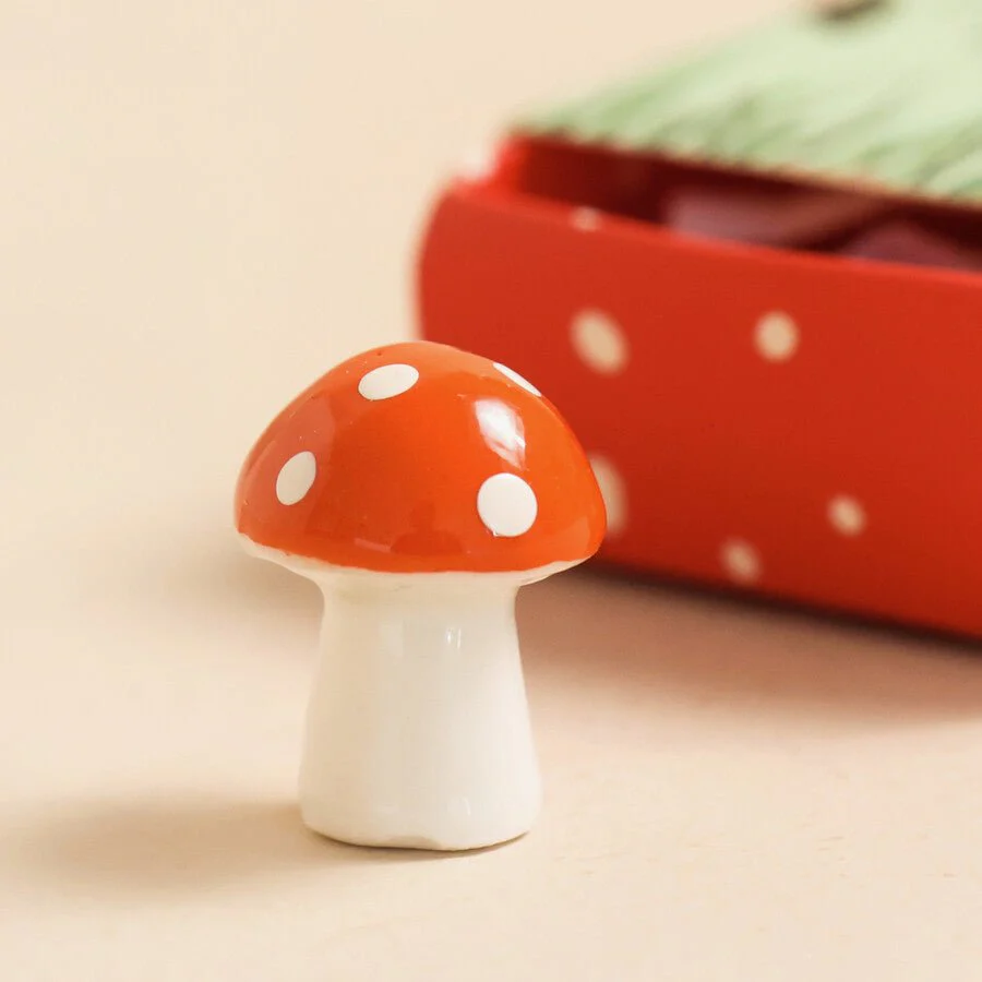 Lisa Angel Tiny Matchbox Ceramic Mushroom Token - Image 2