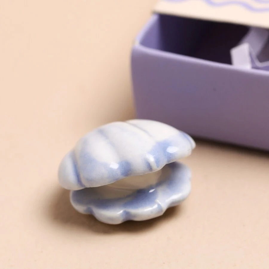 Lisa Angel Tiny Matchbox Ceramic Pearl Oyster Token - Image 2