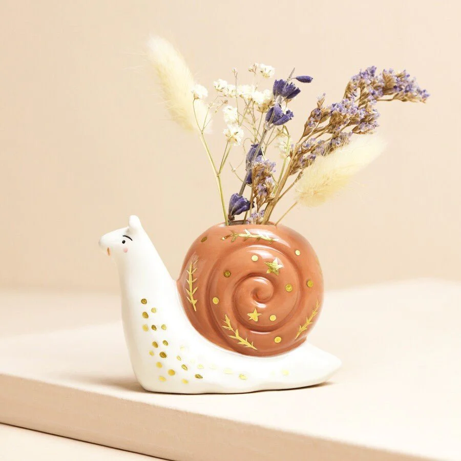 Lisa Angel Tiny Snail Ceramic Bud Vase - Image 4