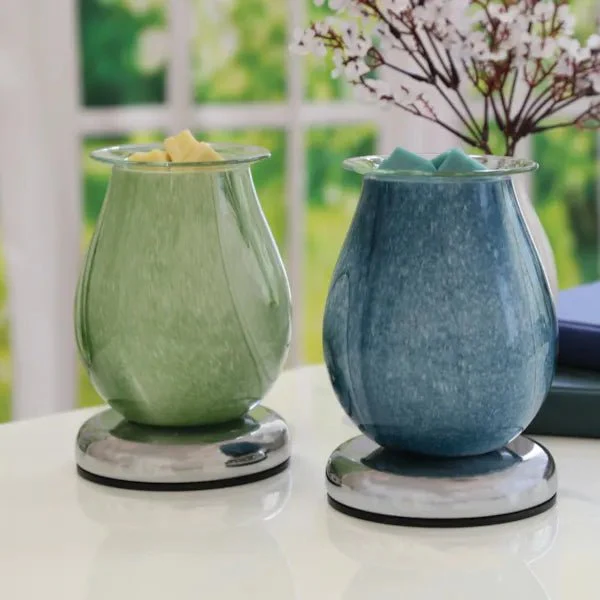 Touch Electric Wax Warmer - Green Swirl Oval - Image 3