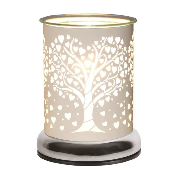 Satin White Heart Tree Wax Melt Burner
