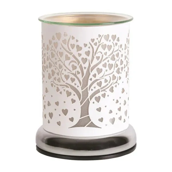 Satin White Heart Tree Wax Melt Burner - Image 2