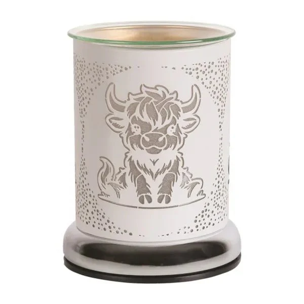 White Highland Cow Touch Wax Melt Burner - Image 2