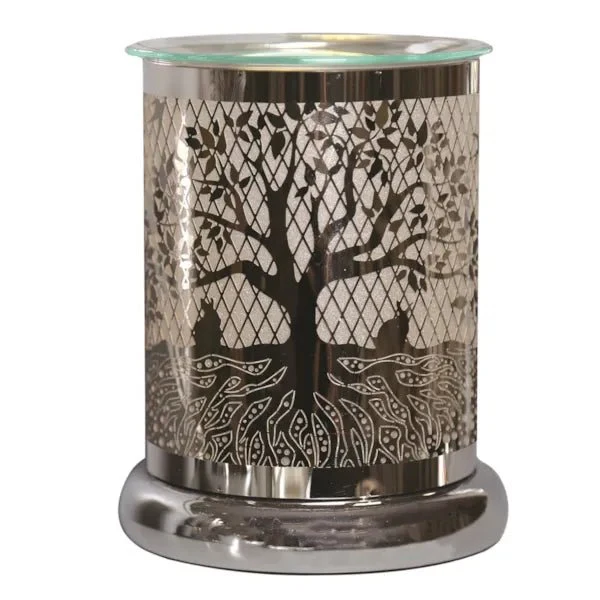 Tree of Life Touch-Sensitive Wax Melt Burner – Chrome - Image 2
