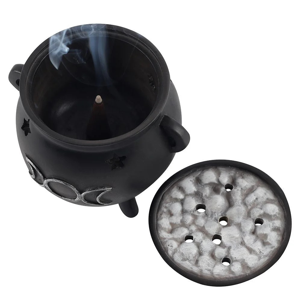 Cauldron Incense Cone Burner Triple Moon - Image 3