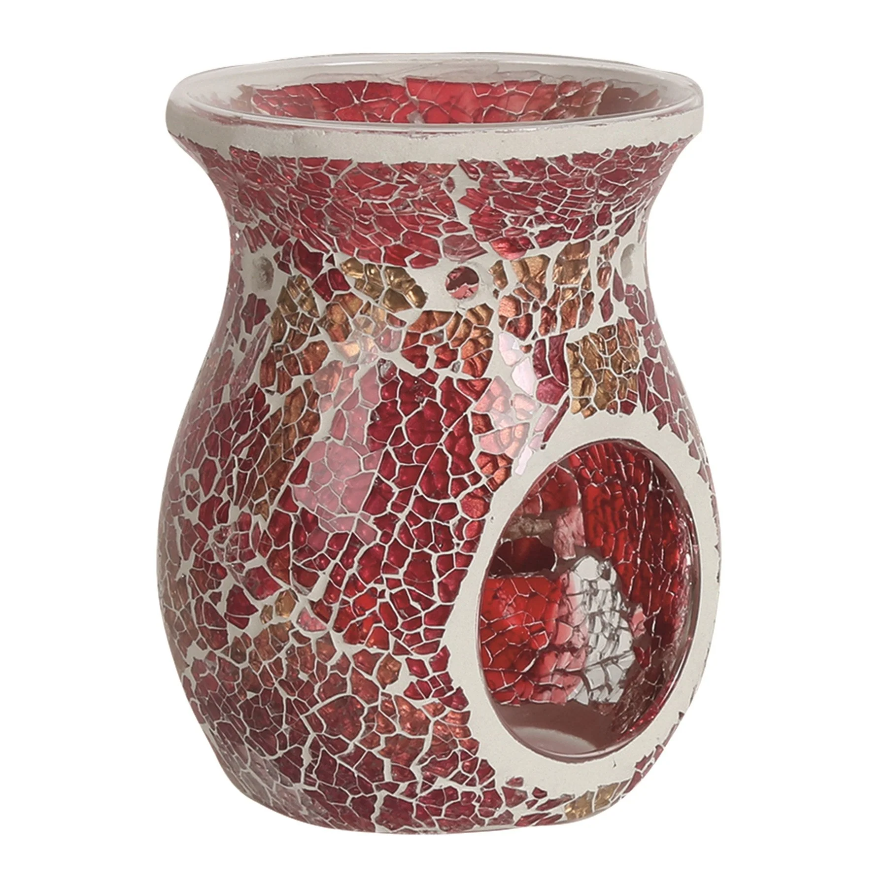 Red Mosaic Glass Wax Melt Burner