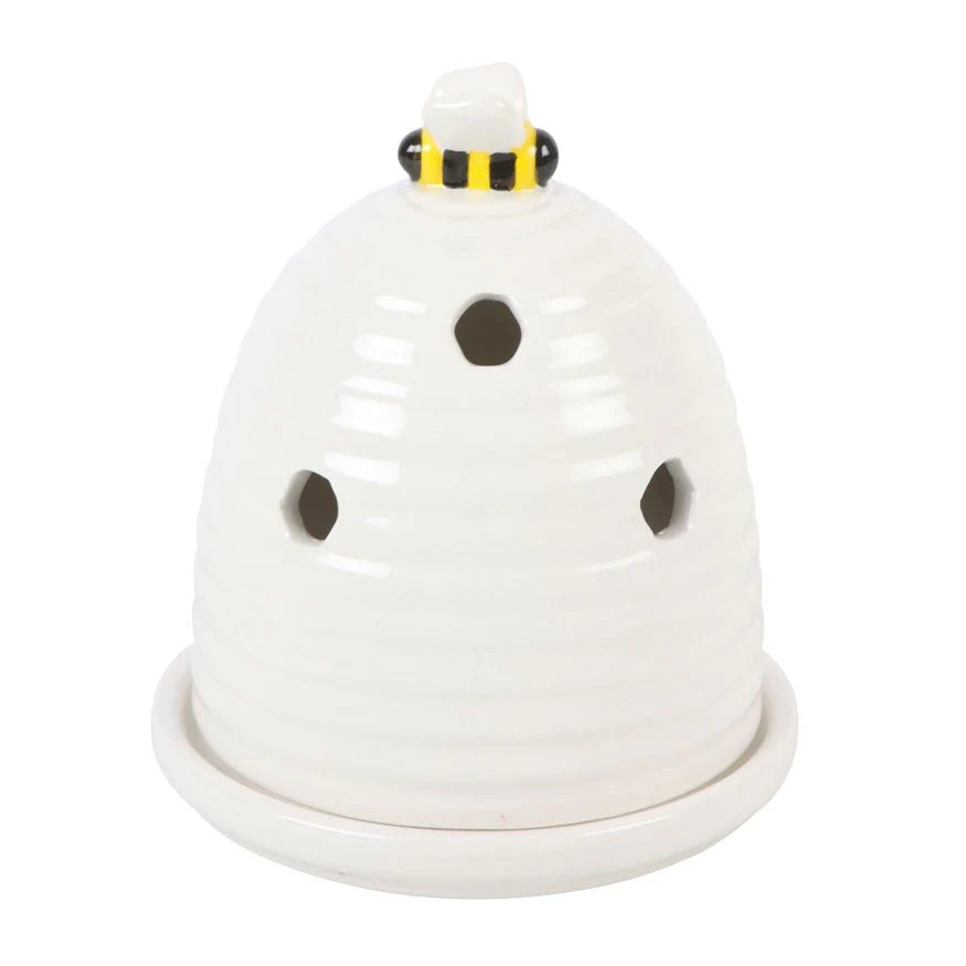 White Beehive Incense Cone Burner