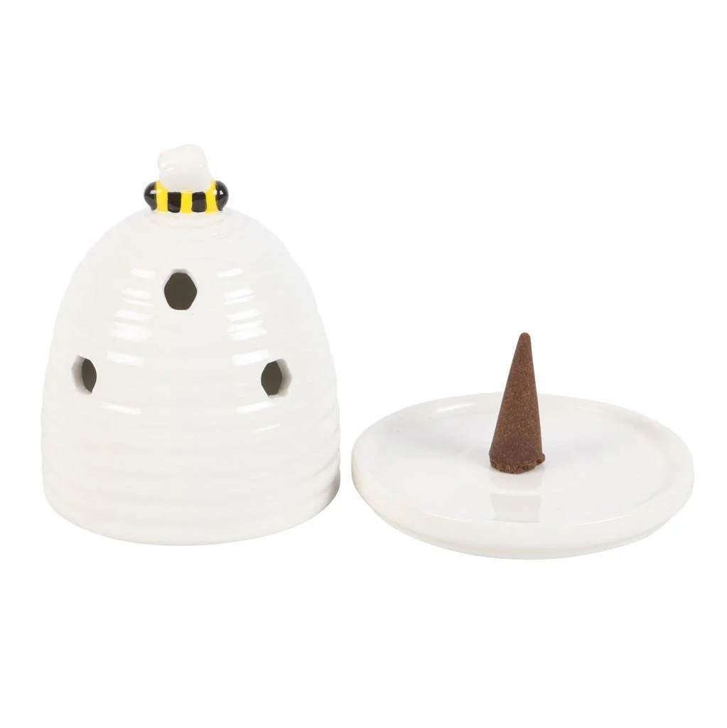 White Beehive Incense Cone Burner - Image 4
