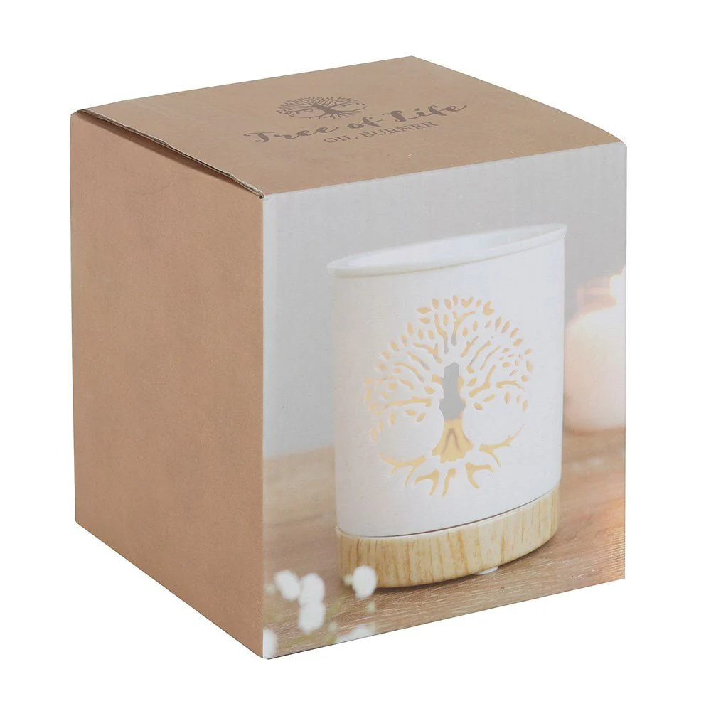 White Ceramic Warmer - Tree of Life - Image 3