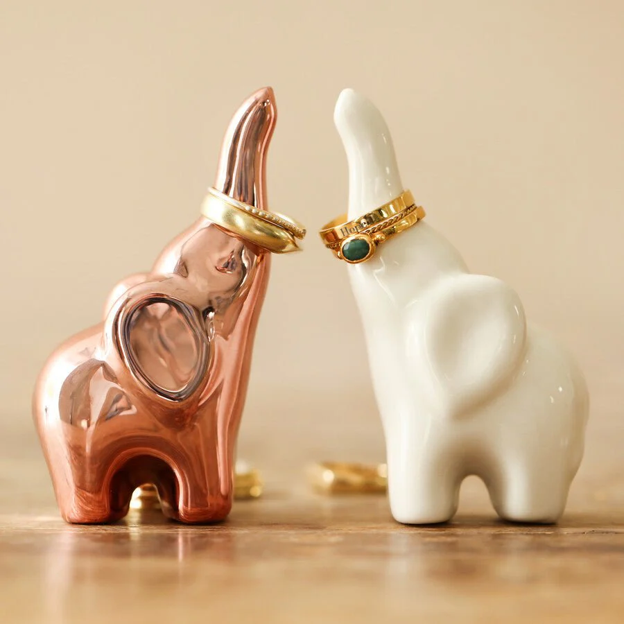 Lisa Angel White Ceramic Elephant Ring Holder - Image 3