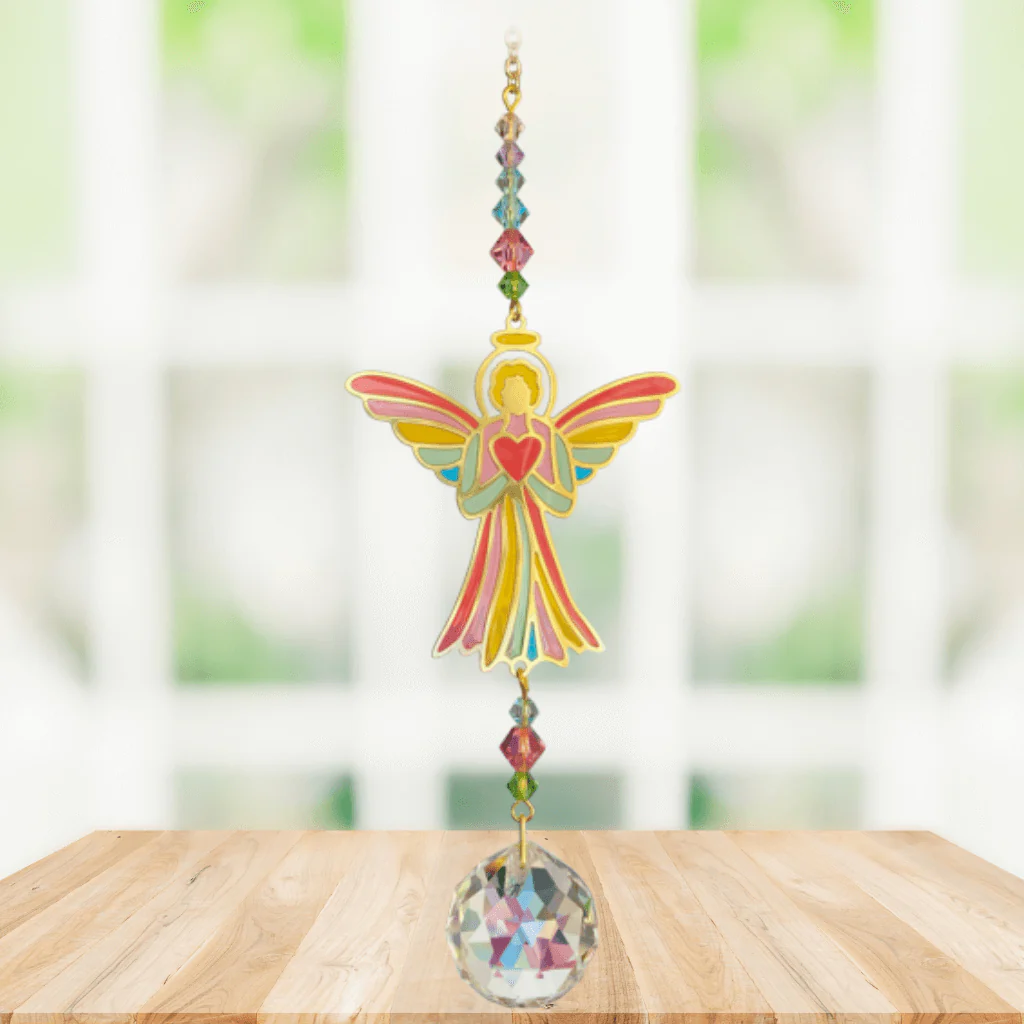 Angel with Heart “Confetti” Crystal Suncatcher – Crystal Dreams Range - Image 2