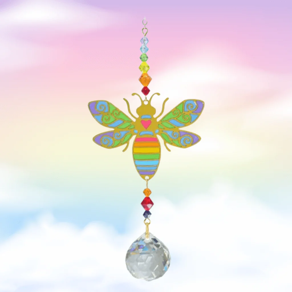 Bee “Rainbow” Crystal Suncatcher – Crystal Dreams Range - Image 3