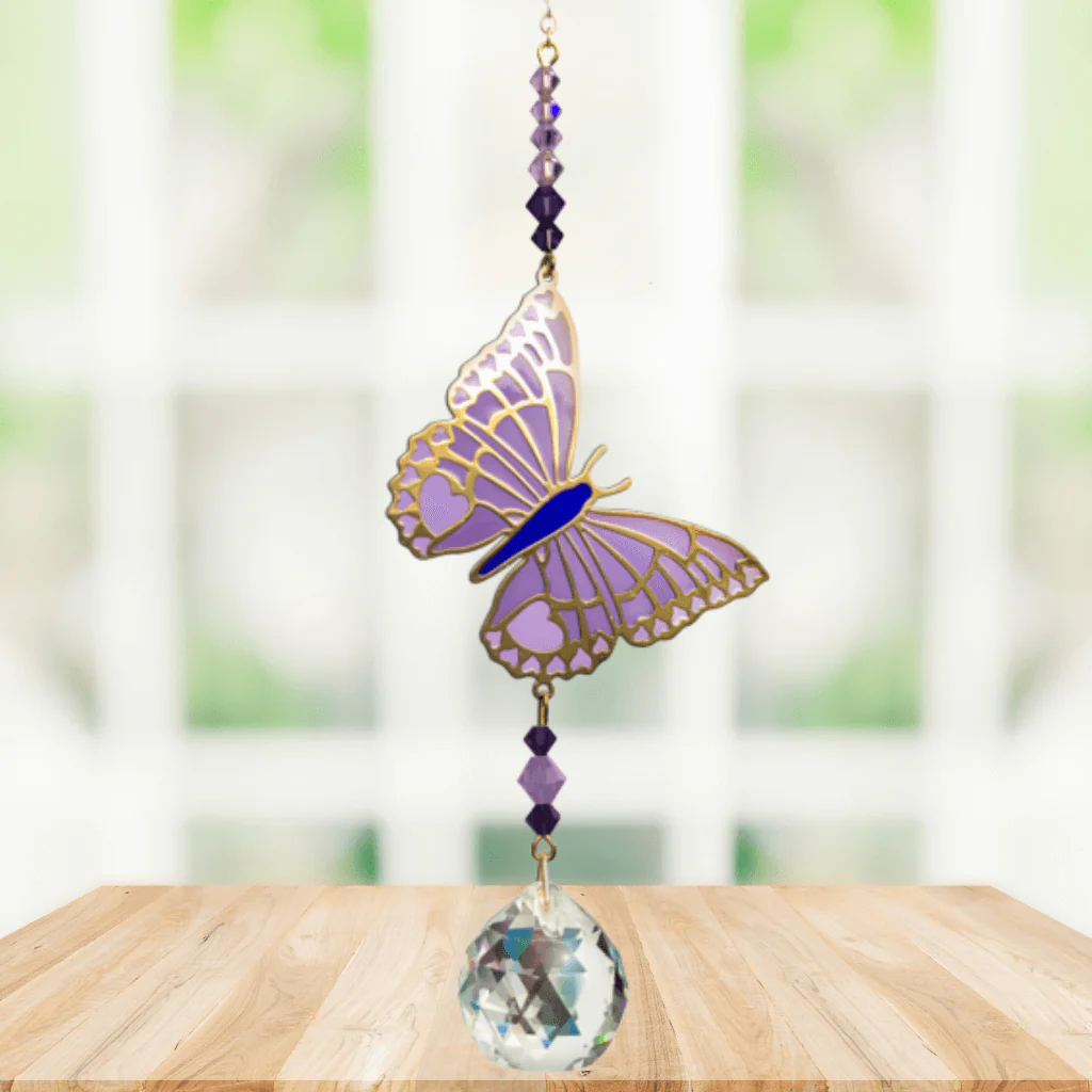 Butterfly Purple Emperor Crystal Suncatcher – Crystal Dreams Range - Image 2