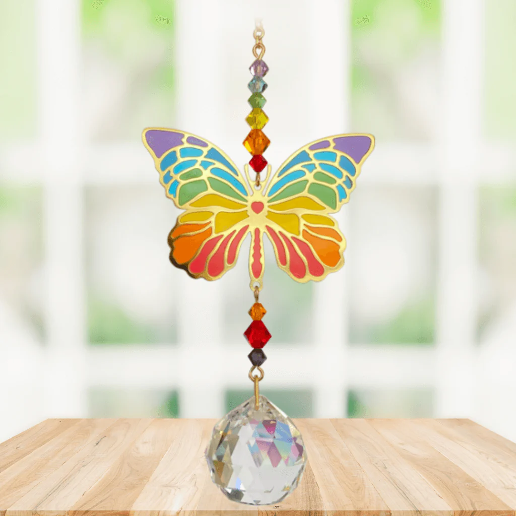 Butterfly Rainbow Crystal Suncatcher – Crystal Dreams Range - Image 2