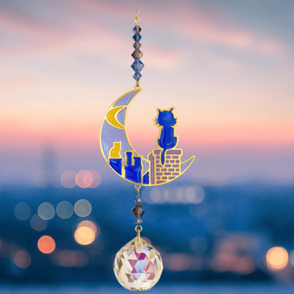 Cats on Roof β Moonlight Crystal Suncatcher β Crystal Dreams Range - Image 3