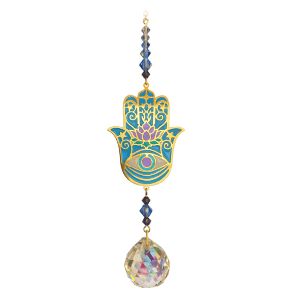 Hamsa Moonlight Crystal Suncatcher – Crystal Dreams Range
