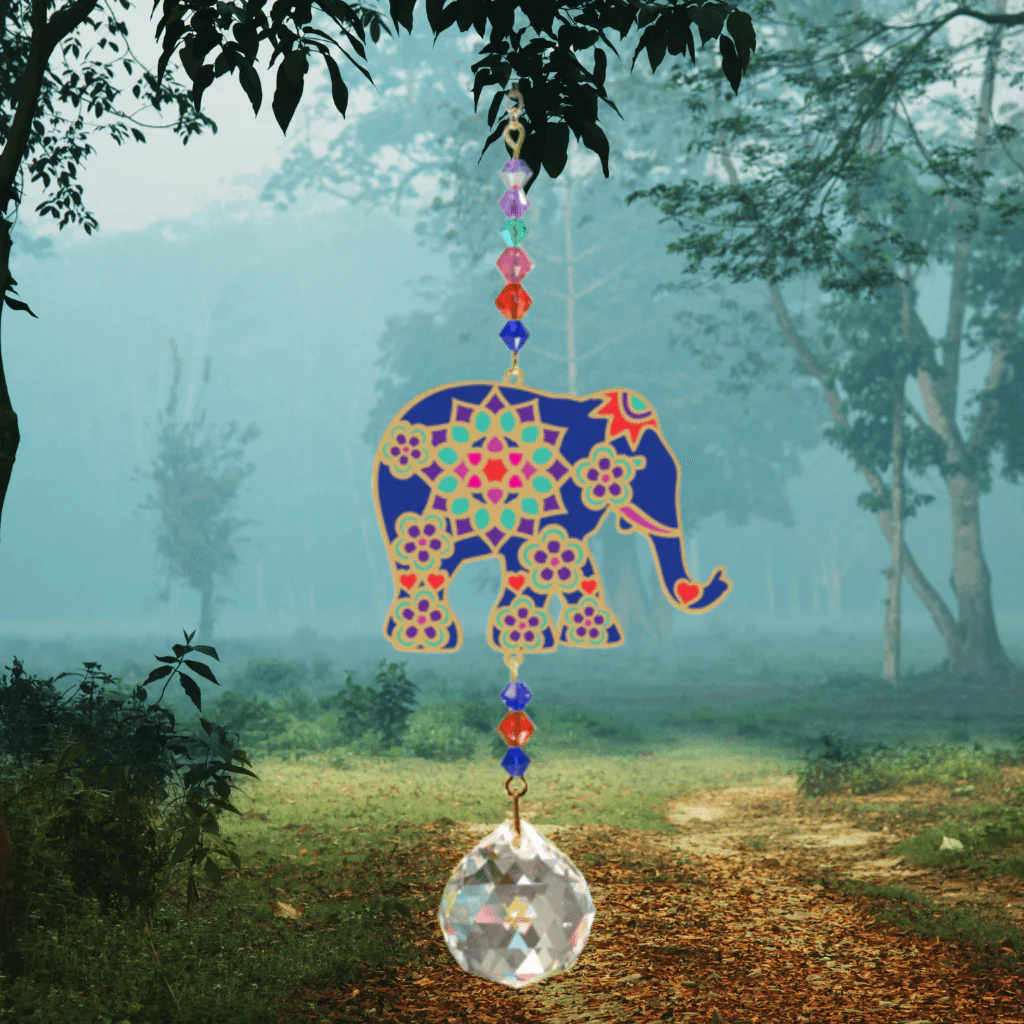 Elephant Indian Crystal Suncatcher – Crystal Dreams Range - Image 3