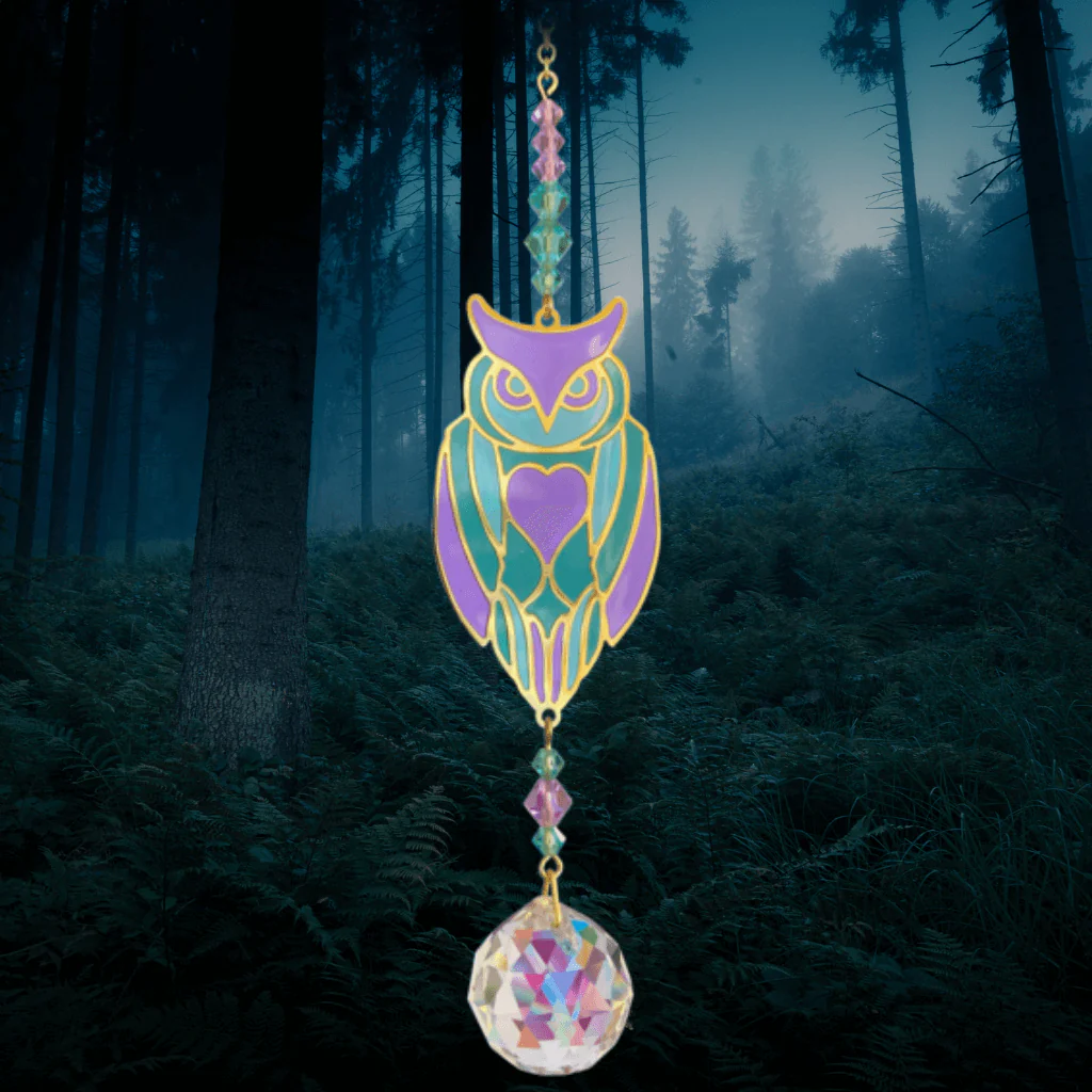 Owl Aurora Crystal Suncatcher β Crystal Dreams Range - Image 3