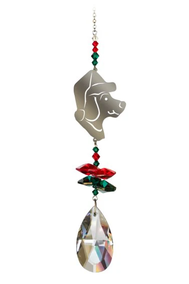 Wild Things Crystal Fantasy Small - Dog With Hat Red Green
