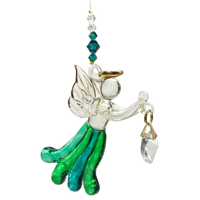 Wild Things Fantasy Glass Angel - Emerald