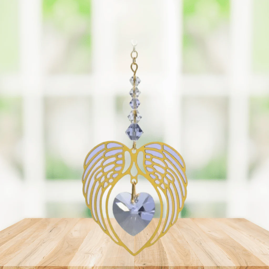 Wild Things Gold Light Amethyst Angel Wing Heart β June Birthstone Gift - Image 2