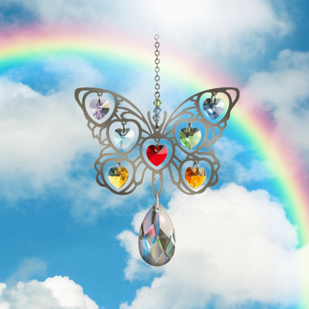 Butterfly ‘Rainbow’ Large Crystal Suncatcher – Pure Radiance Collection - Image 3