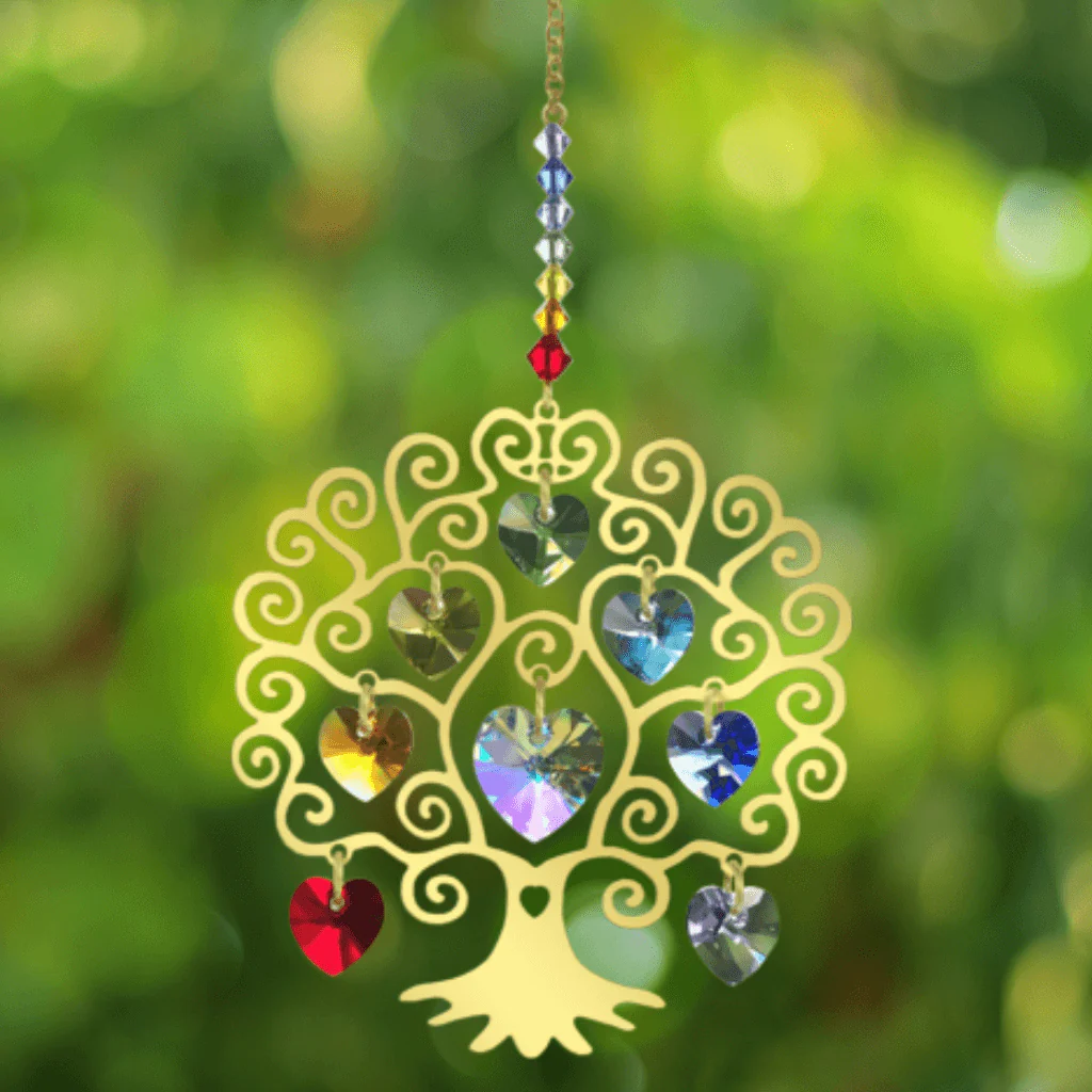 Tree of Life Chakra – Gold Finish Crystal Suncatcher | Pure Radiance - Image 3