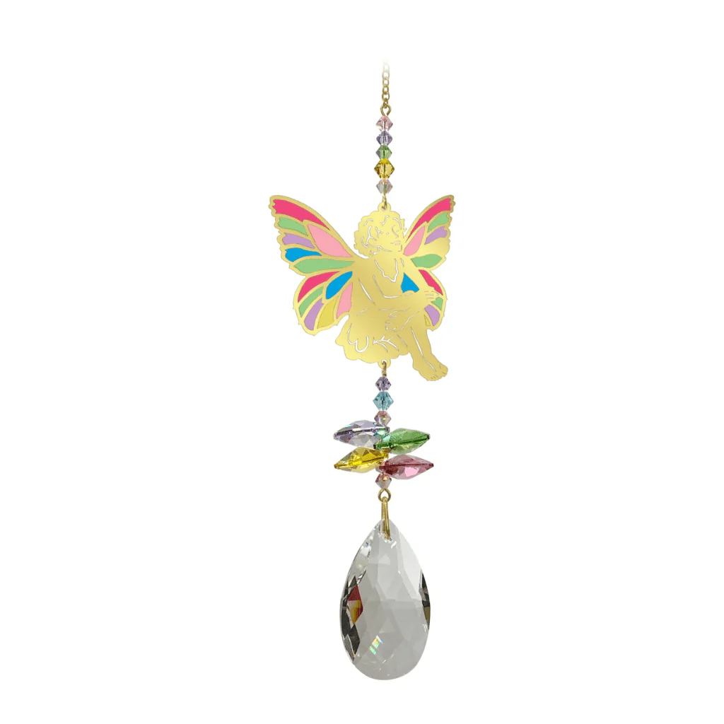 Sitting Fairy Confetti Crystal Suncatcher – Window Jewel
