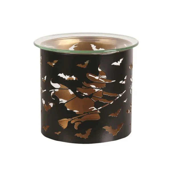 Witch Halloween Wax Melt Burner β Flying Bats & Broomstick Design - Image 2