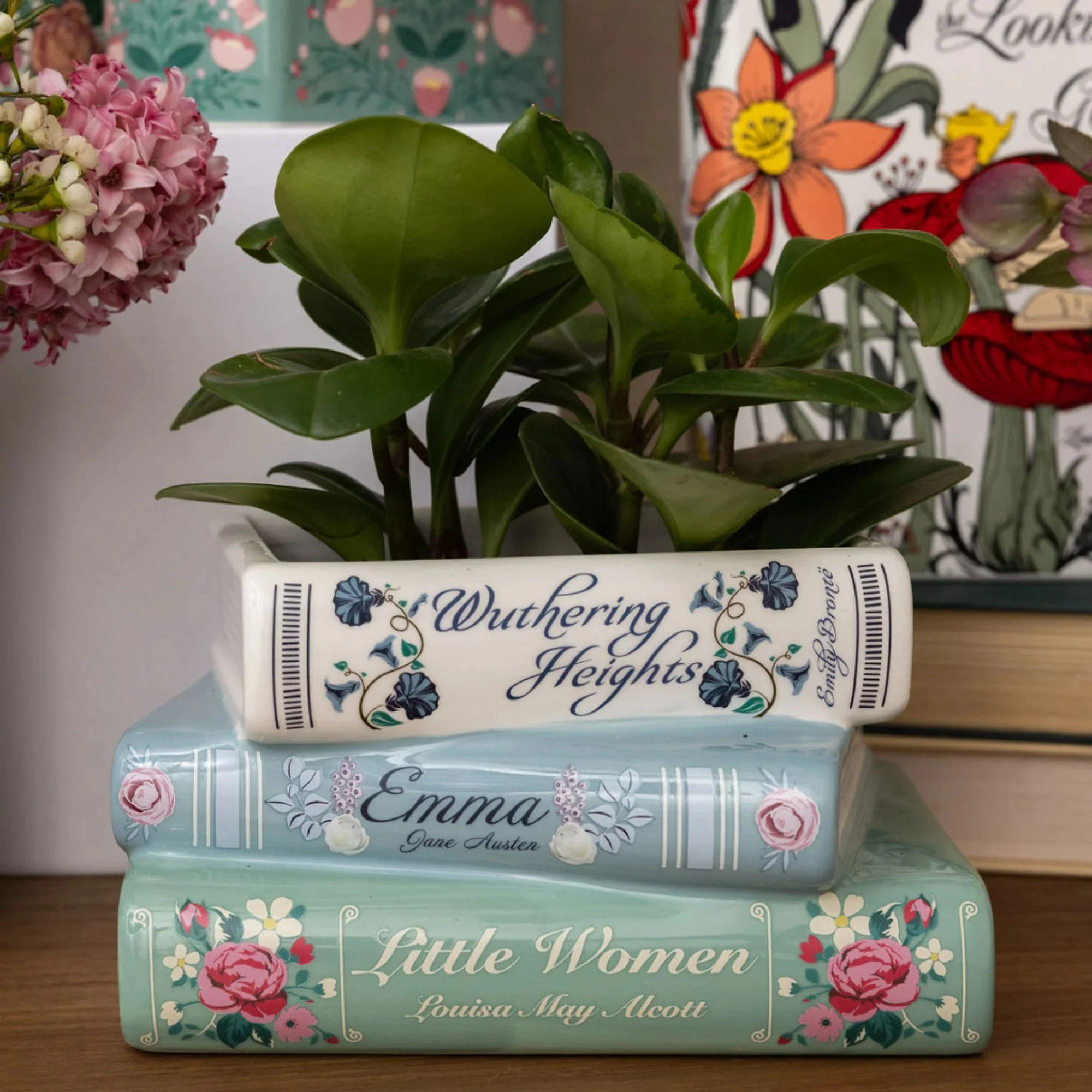 Wuthering Heights Ceramic Book Vase Stack β Classic Novel Display - Image 3