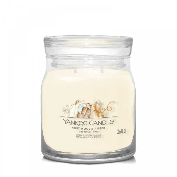 Yankee Candle Signature Medium Jar Candle - Soft Wool & Amber