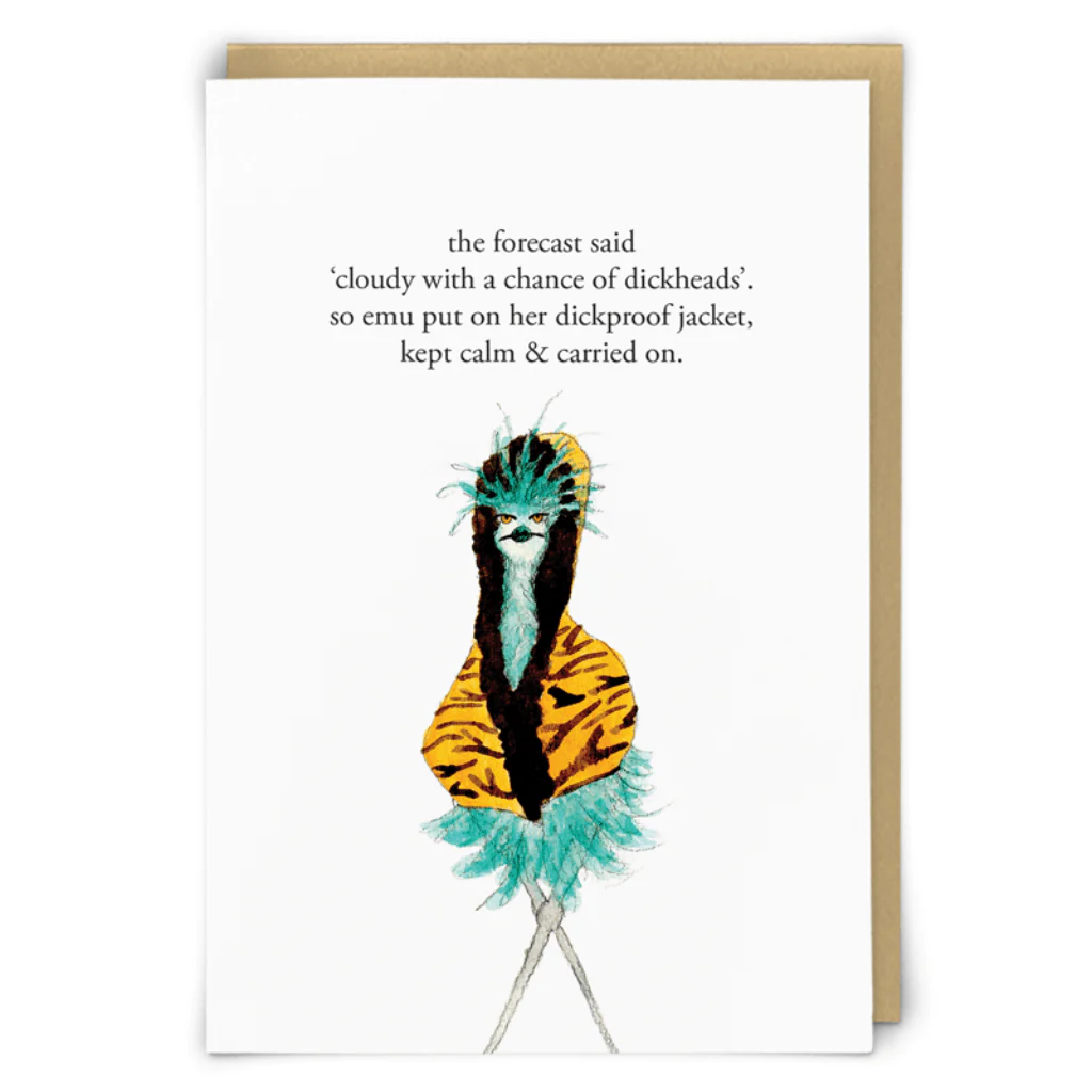 Zeppelinmoon Dickproof Emu Greeting Card