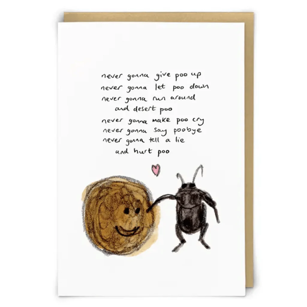 Zeppelinmoon Dung Beetle Funny Poo Greetings Card